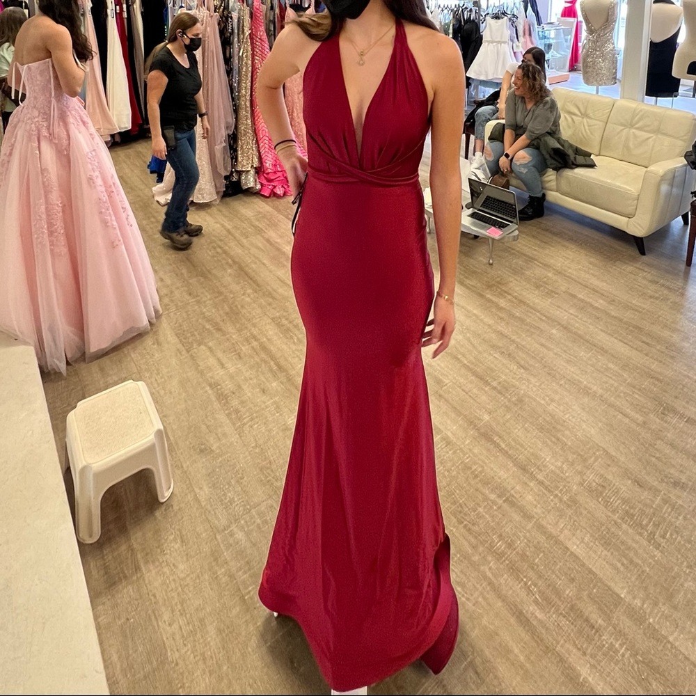 Jessica Angel Style 858 wine red prom dress